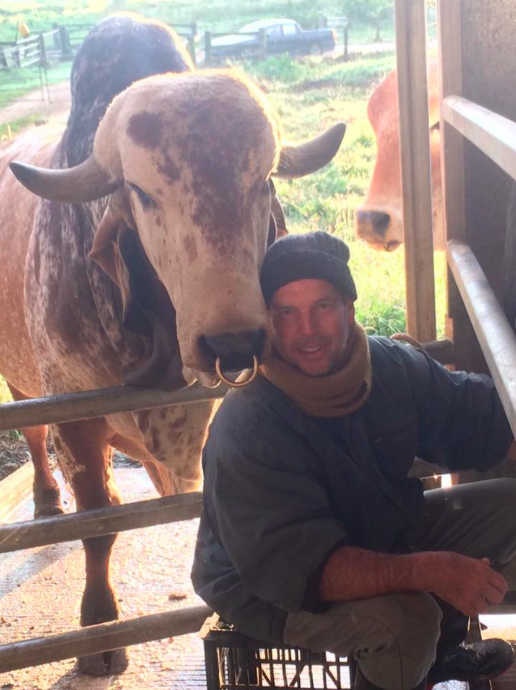  Venu, the head of the cow department, multitasking between cuddles and milking. He's always happy for trained or untrained helpers to come along... 