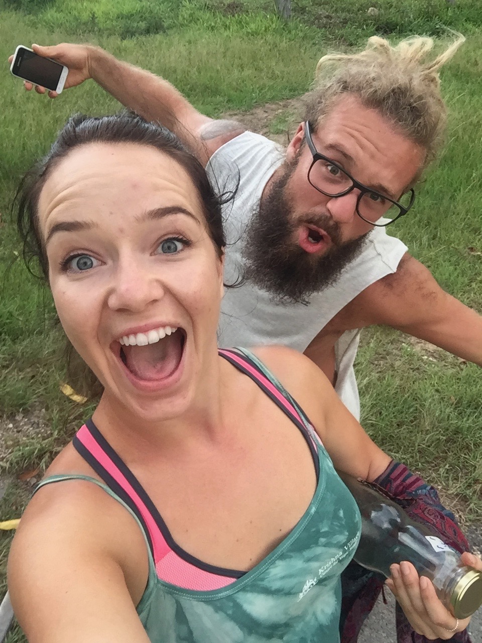  Milan and I straight after teaching our very first afternoon class. I think our facial expressions say it all: we LOVE teaching yoga!!! 