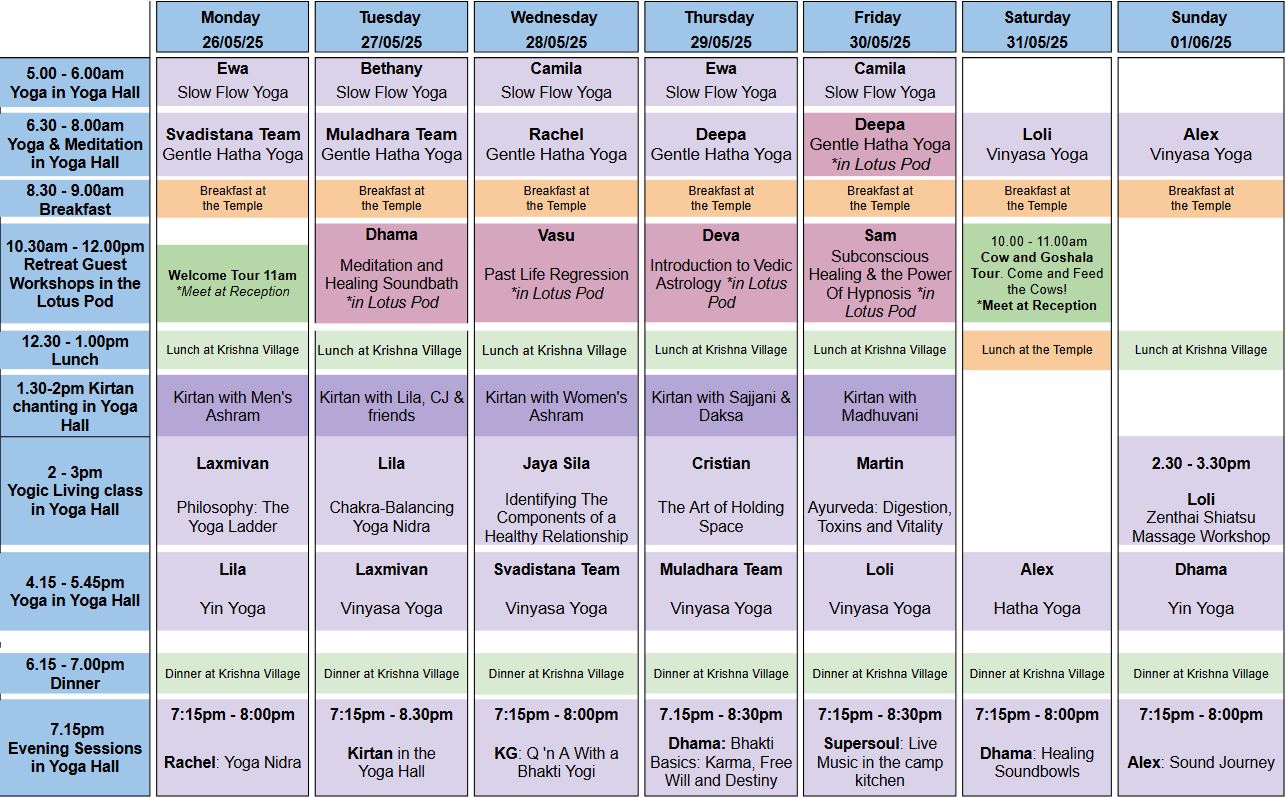 schedule 26th of May schedule 26th of May