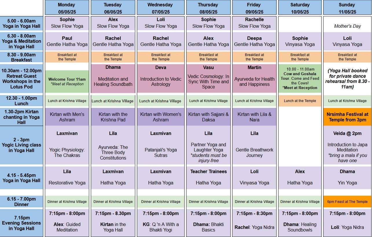 schedule 5th of May schedule 5th of May