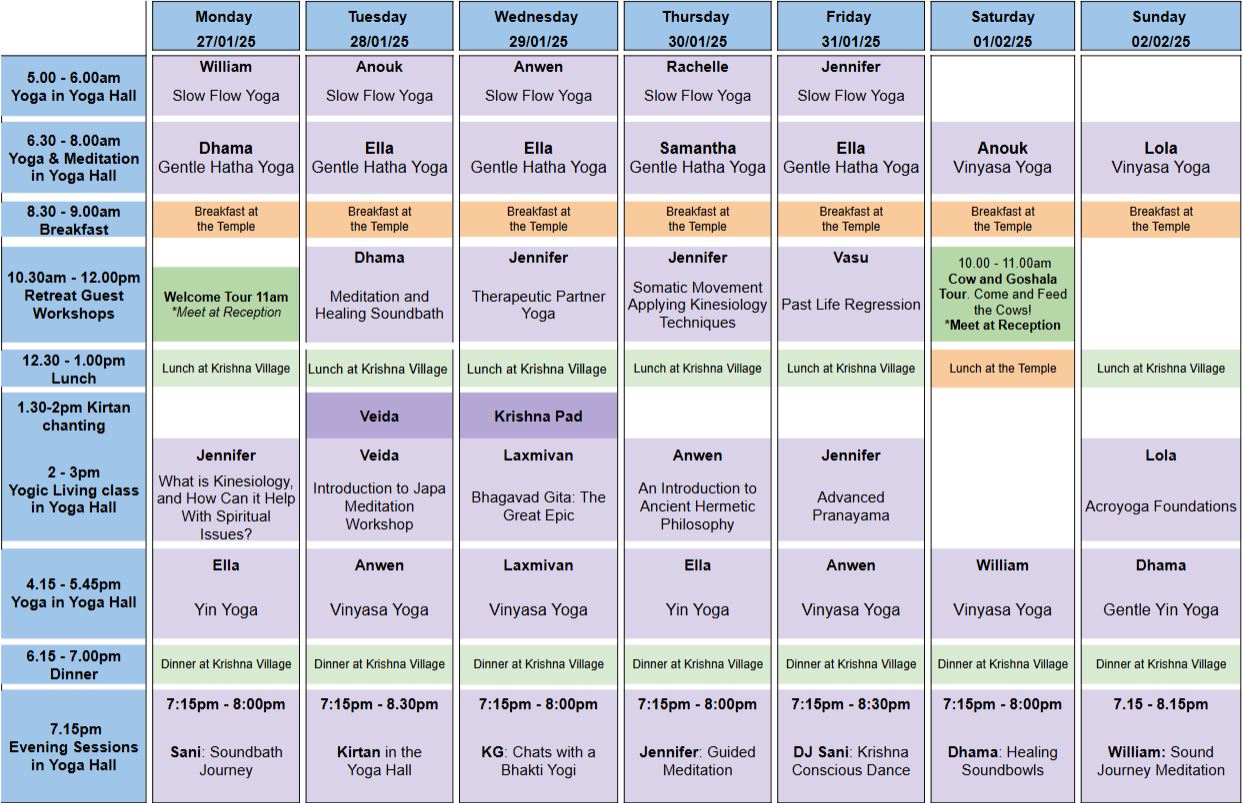 schedule 26th of Jan