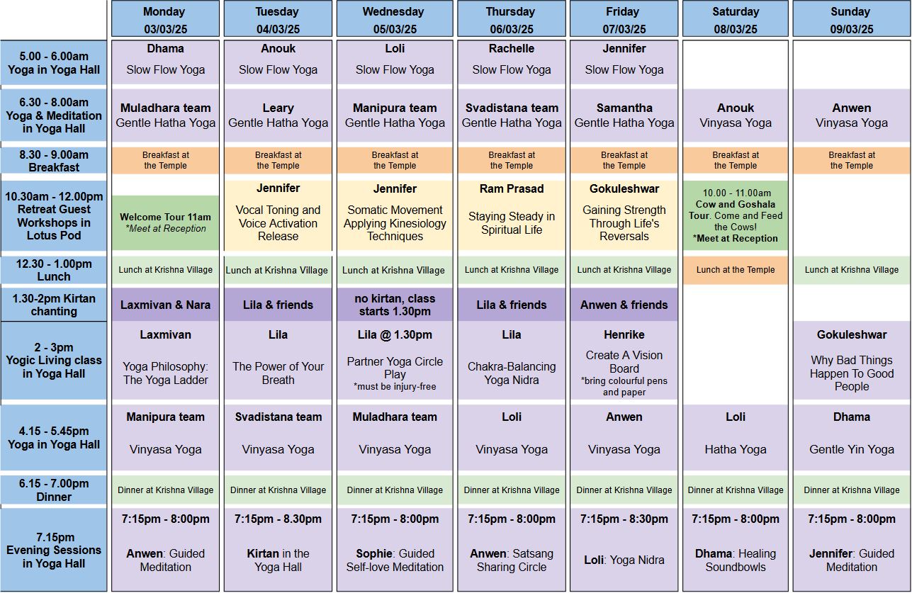 schedule 3rd of March